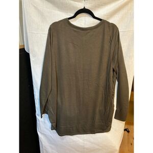 Mono B Long Sleeve Olive Green Tunic Top Style 9168DX Size 1XL